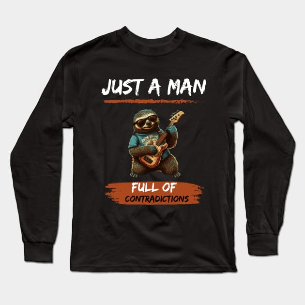 Just A Man Full Of Contradictions Long Sleeve T-Shirt by Starry Street